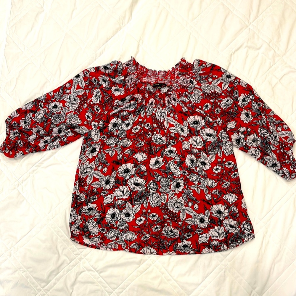 Beautiful red blouse by Adrianne vittadini